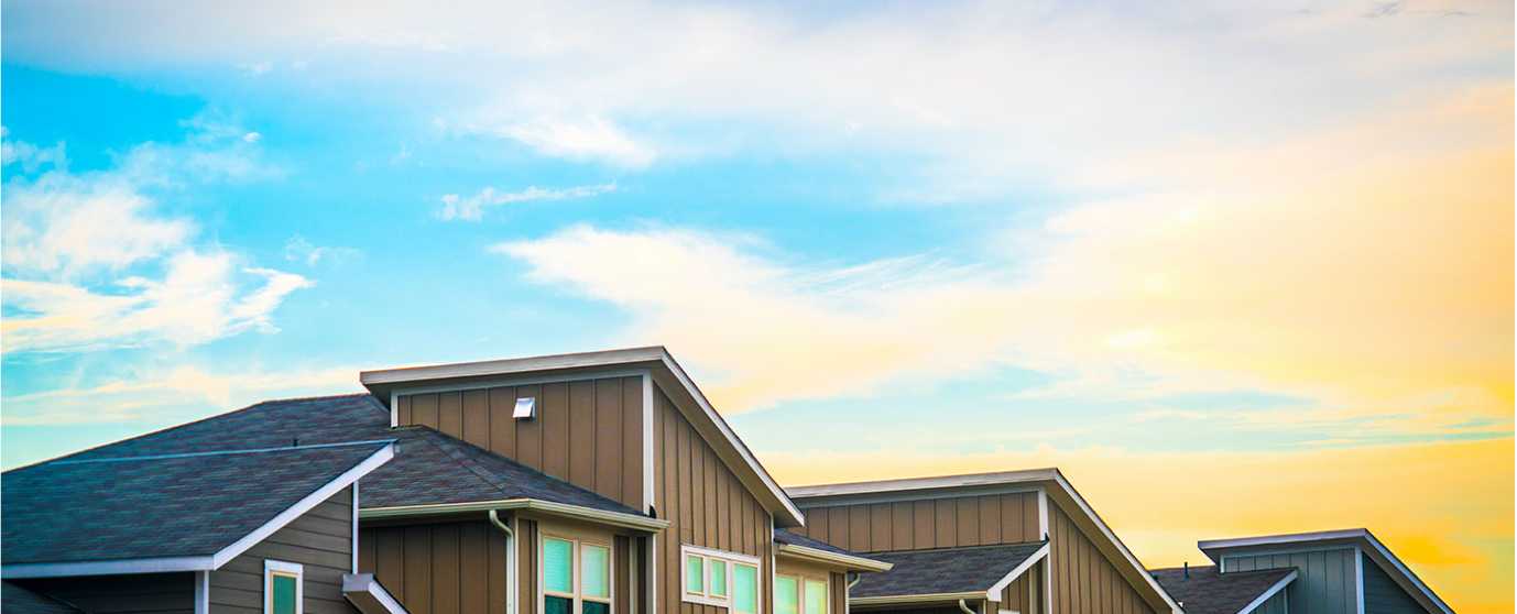 angled tops of houses